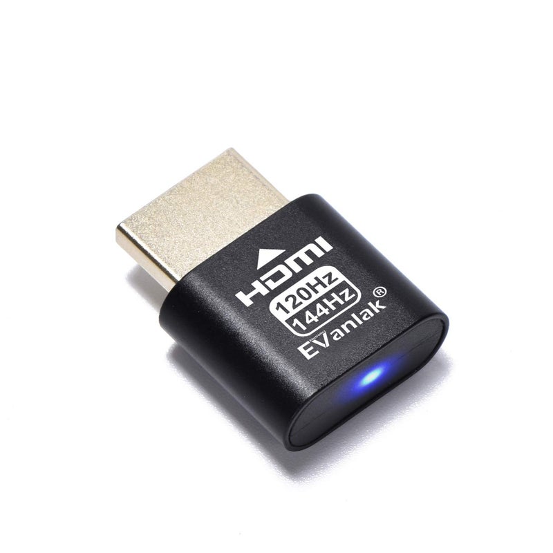 EVanlak HDMI Headlessï¼ˆHigh Rate240ï¼‰ HDMI Dummy Plug,Headless Ghost, Display Emulator Black 1Pcs - Image 2